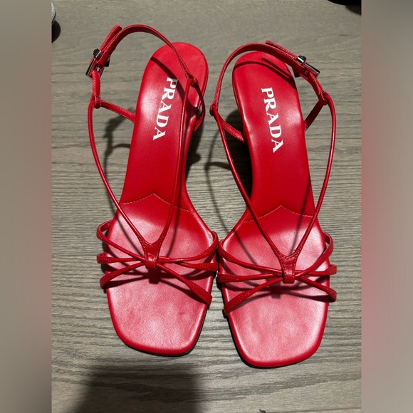 Prada Heeled Leather Sandals - Picture 5 of 13